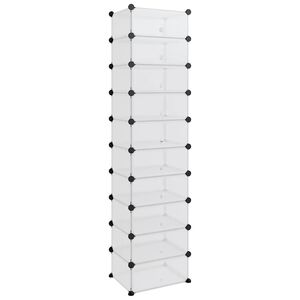 vidaXL Shoe Rack | Transparent | PP (Polypropylene), Steel