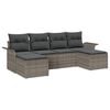 vidaXL Garden Sofa Set 6 pcs Grey Poly Rattan