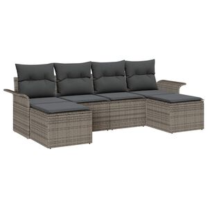 vidaXL Garden Sofa Set 6 pcs Grey Poly Rattan