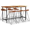 vidaXL 7 Piece Bar Set Solid Reclaimed Wood and Real Leather