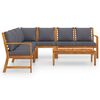 vidaXL 6 Piece Garden Lounge Set with Cushion Solid Acacia Wood