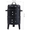 vidaXL 3-in-1 Charcoal Smoker BBQ Grill 40x80 cm