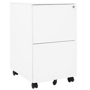 vidaXL Mobile File Cabinet White 39x45x67 cm Steel