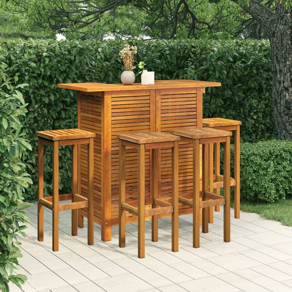 vidaXL 5 Piece Garden Bar Set Solid Wood Acacia