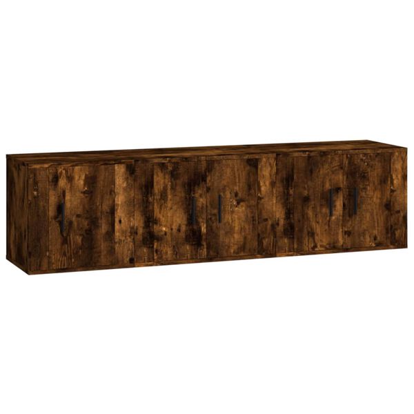 vidaXL 3 Piece TV Cabinet Set Smoked Oak Engineered Wood