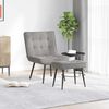 vidaXL Relaxing Chair with Stool Light Grey Velvet