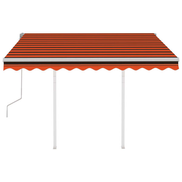 vidaXL Manual Retractable Awning with Posts 3x2.5 m Orange and Brown