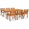 vidaXL 7 Piece Garden Dining Set 201.5x100 cm Solid Acacia Wood