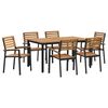 vidaXL Garden Dining Set 7 pcs Black Solid Acacia Wood