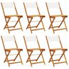 vidaXL Folding Chairs 6 pcs Cream White Fabric and Solid Wood