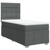 vidaXL Box Spring Bed with Mattress Dark Grey King Single Fabric