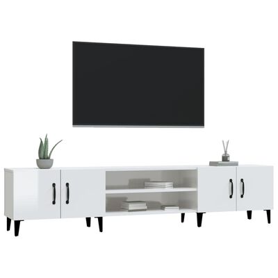 vidaXL TV Cabinet High Gloss White 180x31.5x40 cm Engineered Wood