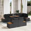 vidaXL Garden Sofa Set with Storage 9 pcs Black Poly rattan