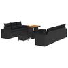 vidaXL Garden Sofa Set 10 pcs Black Poly Rattan