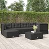 vidaXL 6 Piece Garden Lounge Set with Cushions Black Poly Rattan