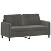 vidaXL 3 Piece Sofa Set with Throw Pillows&Cushions Dark Grey Velvet