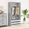 vidaXL Wardrobe Concrete Grey 100x50x200 cm Engineered Wood