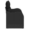 vidaXL Garden Sofa with Cushion Black 121 x 62 x 69cm Poly Rattan