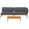 vidaXL Sofa Set with Cushion Plain 3 pcs Anthracite Solid Acacia Wood