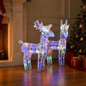vidaXL Christmas Reindeers 2 pcs Multicolour 80 LEDs Acrylic
