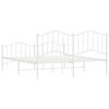 vidaXL Metal Bed Frame without Mattress with Footboard White 180x200cm