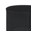 vidaXL Garden Sofa with Table and Cushions Round Black Poly Rattan