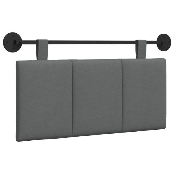 vidaXL Hanging Headboard Wall-mounted Dark Grey 100 x 55 x 5 cm Fabric