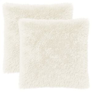 vidaXL Cushion with Pillow HEERLEN 2 pcs White PV Fleece
