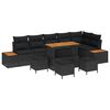 vidaXL Garden Sofa Set 10 pcs Black Poly Rattan