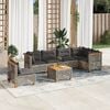vidaXL 7 Piece Garden Sofa Set with Cushions Grey Poly Rattan