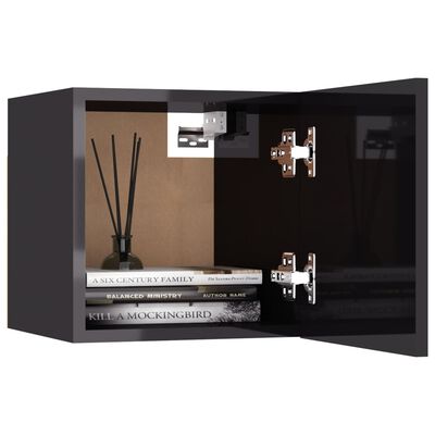 vidaXL Bedside Cabinet High Gloss Grey 30.5x30x30 cm Engineered Wood