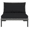 vidaXL 8 Piece Garden Lounge Set with Cushions Poly Rattan Dark Grey