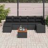 vidaXL Garden Sofa Set with Storage 8 pcs Black Poly Rattan