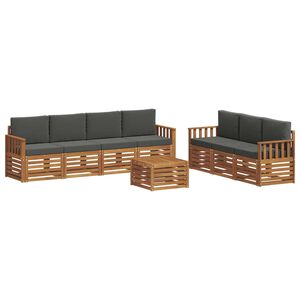 vidaXL Sofa Sets 8 pcs Natural and Anthracite Solid Acacia Wood