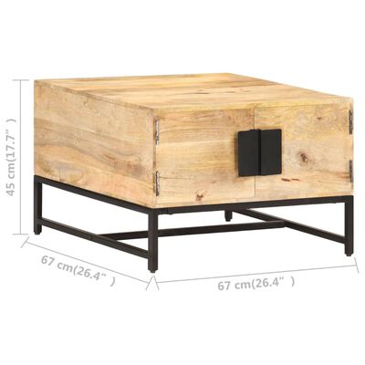 vidaXL Coffee Table 67x67x45 cm Solid Mango Wood