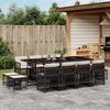 vidaXL 13 Piece Garden Dining Set with Cushions Black Poly Rattan