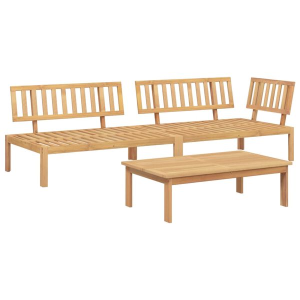 vidaXL 3 Piece Garden Pallet Sofa Set with Cushions Solid Wood Acacia