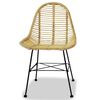 vidaXL Dining Chairs 4 pcs Natural Rattan