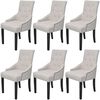 vidaXL Dining Chairs 6 pcs Cream Grey Fabric