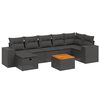 vidaXL 8 Piece Garden Sofa Set with Cushions Black Poly Rattan