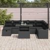 vidaXL Garden Sofa Set with Cushion 9 pcs Black Poly rattan