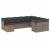 vidaXL 10 Piece Garden Sofa Set with Cushions Grey Poly Rattan