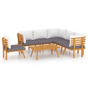 vidaXL 7 Piece Garden Lounge Set with Cushions Solid Wood Acacia