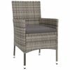 vidaXL 11 Piece Garden Dining Set with Cushions Grey Poly Rattan