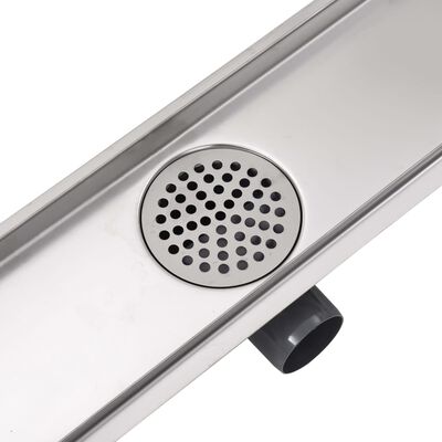 vidaXL Linear Shower Drain 930x140 mm Stainless Steel