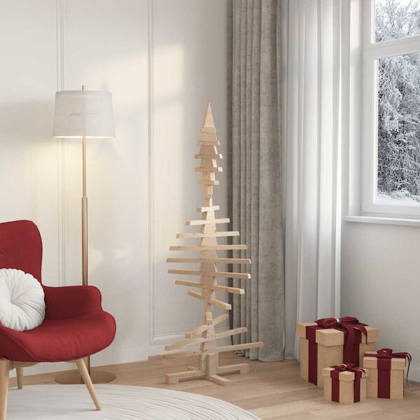 vidaXL Wooden Christmas Tree for Decoration 150 cm Solid Wood Pine