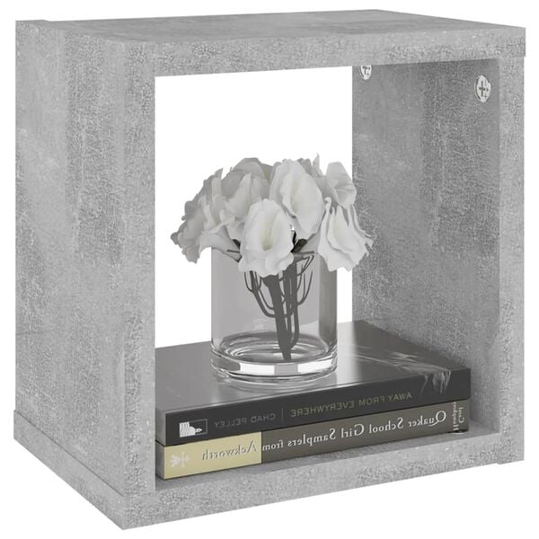 vidaXL Wall Cube Shelves 4 pcs Concrete Grey 22x15x22 cm