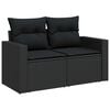 vidaXL Garden Sofa Set Height-Adjustable 11 pcs Black Poly Rattan