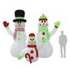 vidaXL Inflatable Snowman Family with LEDs 360 cm