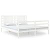 vidaXL Bed Frame without Mattress White 150x200 cm King Size Solid Wood Pine